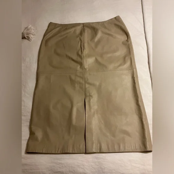 MARINA RINALDI LEATHER SKIRT - Picture 2 of 16